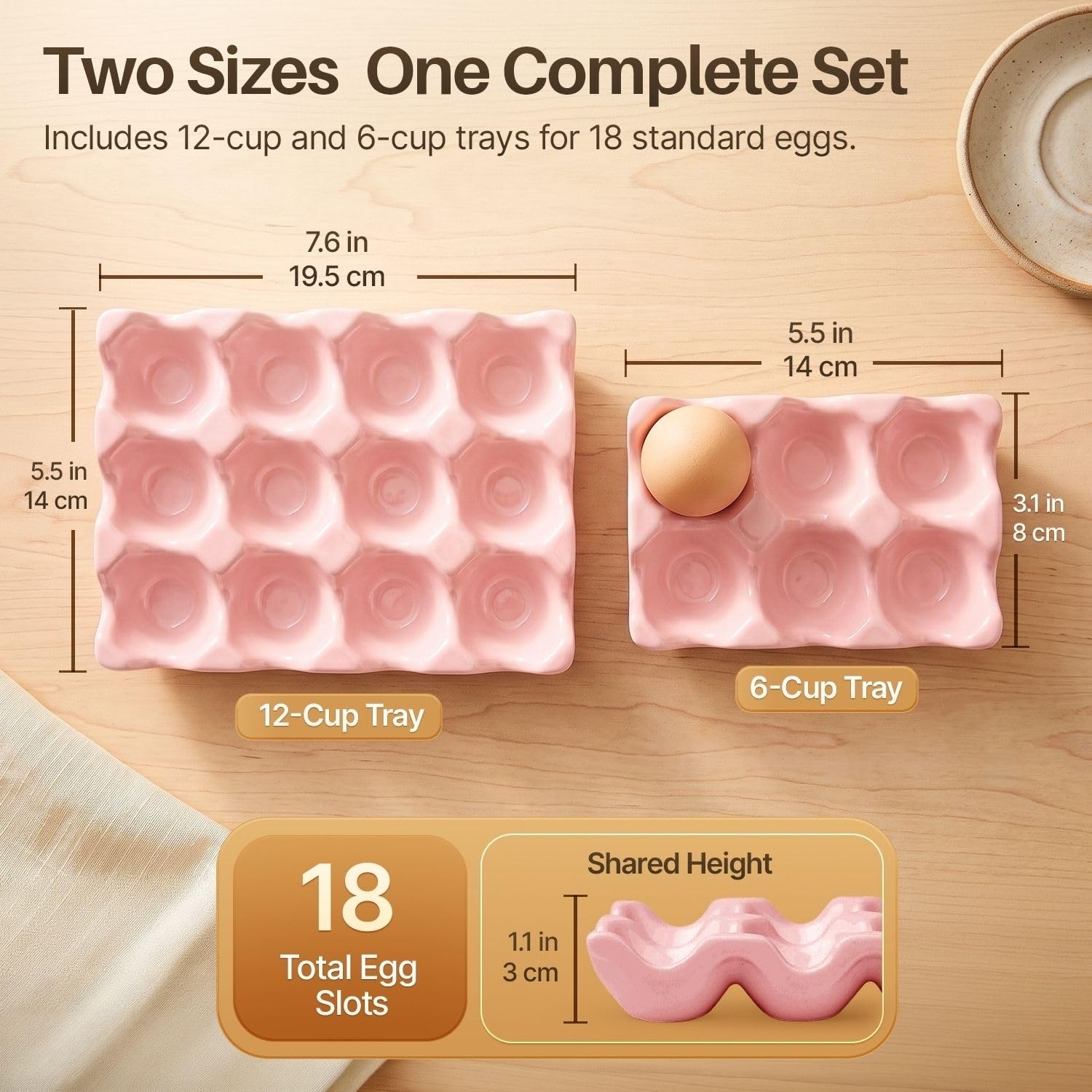 Amazon.com: Flexzion 12 + 6 Cups Ceramic Egg Holder for Fridge